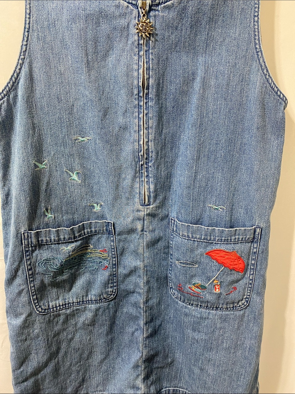 Christopher & Banks Light Blue Denim Zip-Front dress - Picture 3 of 8